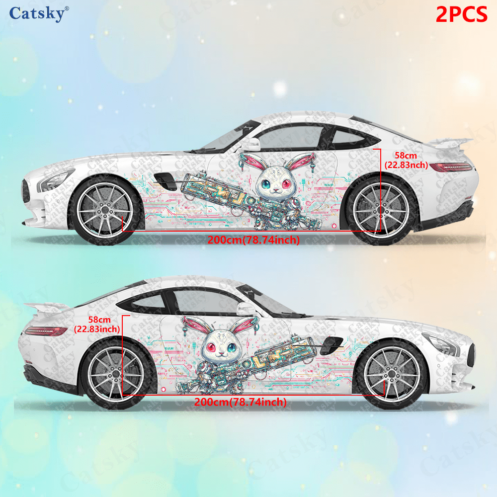 2pcs Cyberpunk Line Tech Bunny - Tech Accessories To Gift บทวิจารณ์และราคา