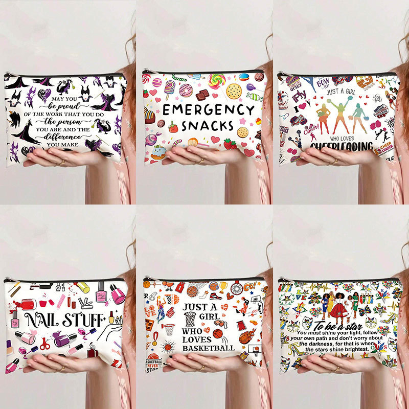 1 PC Women Printed Canvas Make - Tech Accessories Travel Bag บทวิจารณ์และราคา