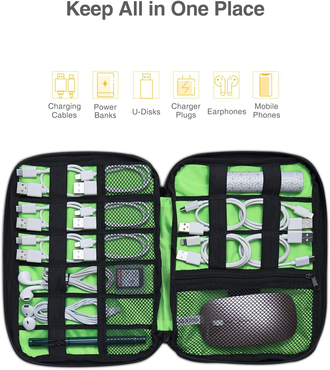 Travel Cable Organizer Bag, Fl - Tech Accessories Travel Bag บทวิจารณ์และราคา