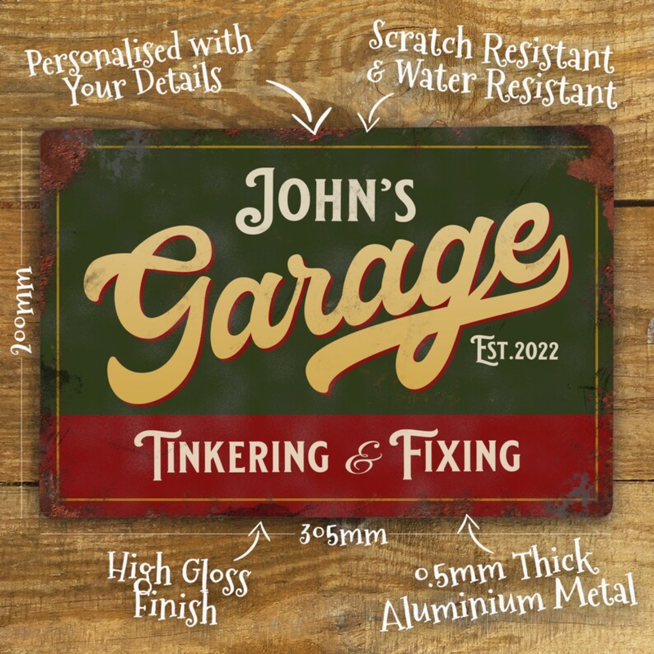 Custom Personalised Garage Met - Tech Accessories บทวิจารณ์และราคา